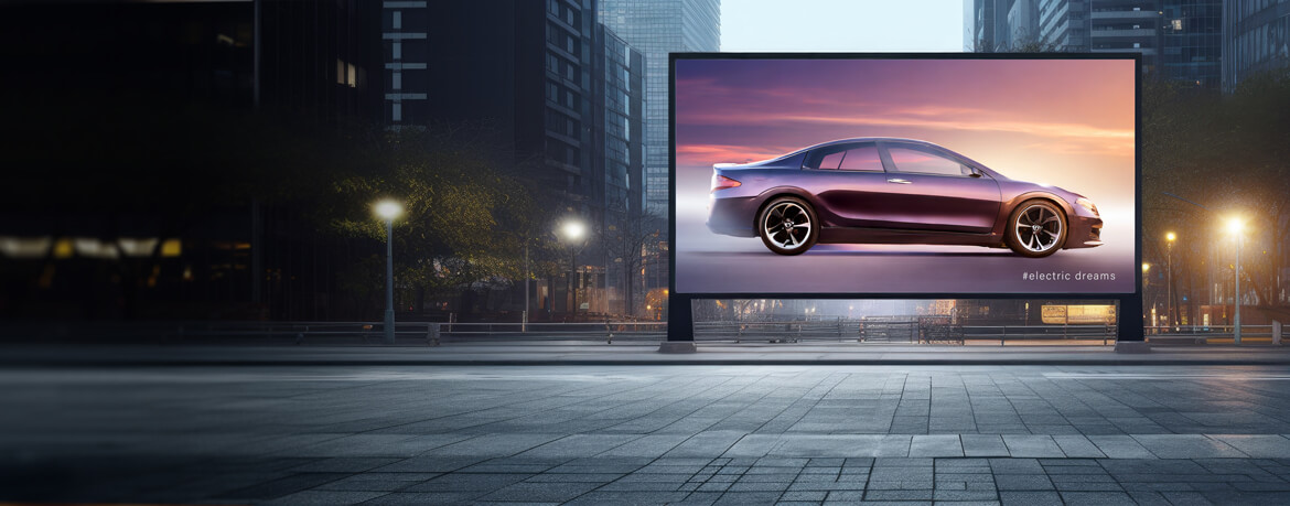 Outdoor advertising poster in the city